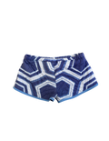 Blue Patterned Mini Shorts