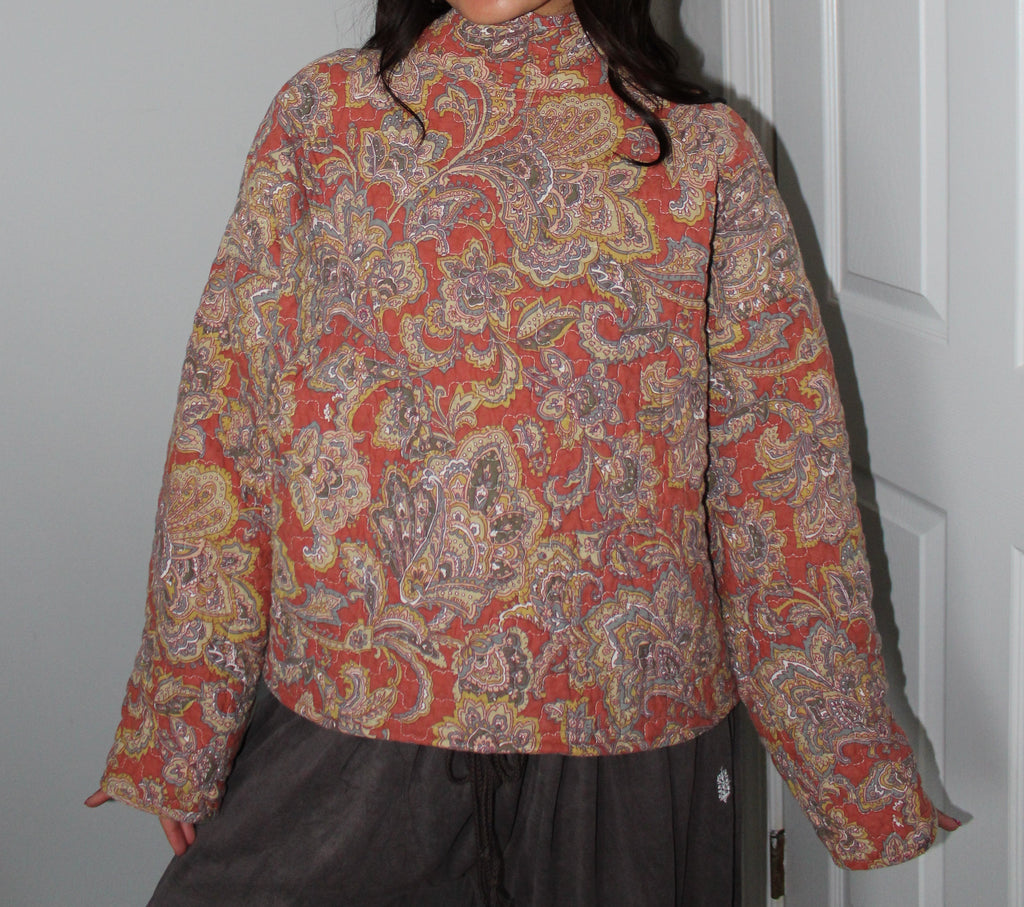 Paisley Printed Mockneck