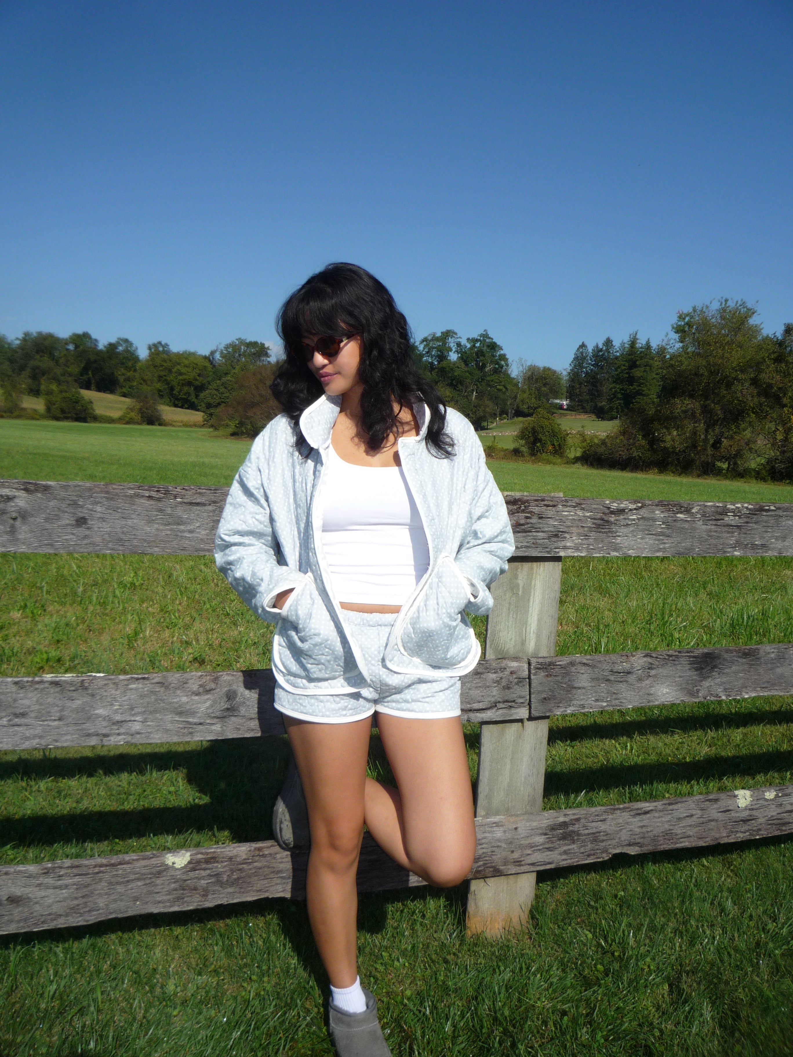 Gray Polkadot Mini Shorts