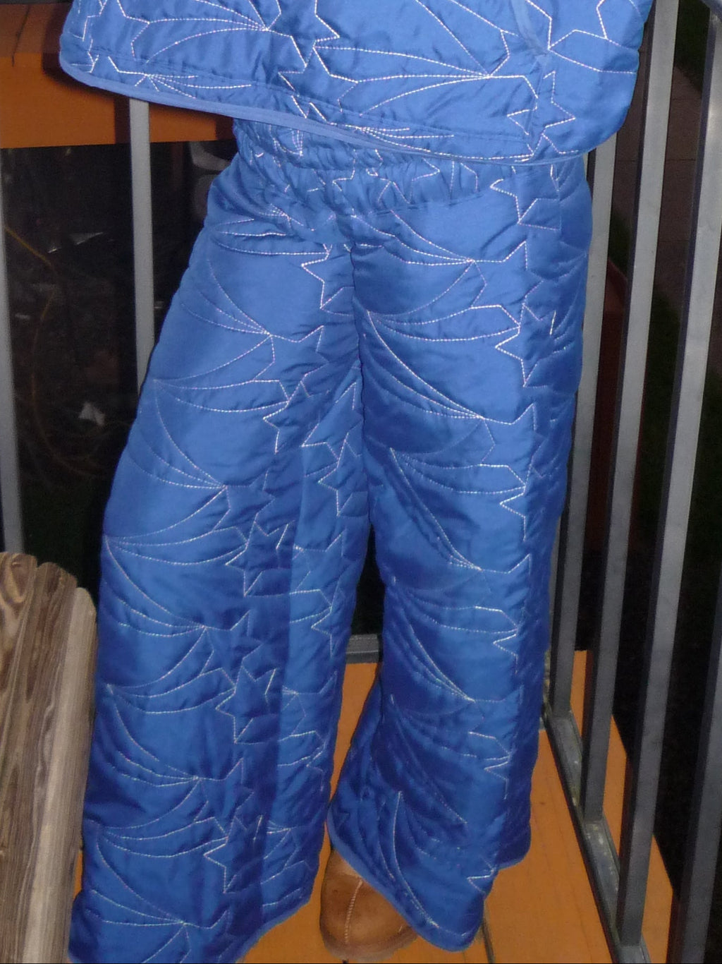 Blue Star Quilted Wide-Leg Sweatpants