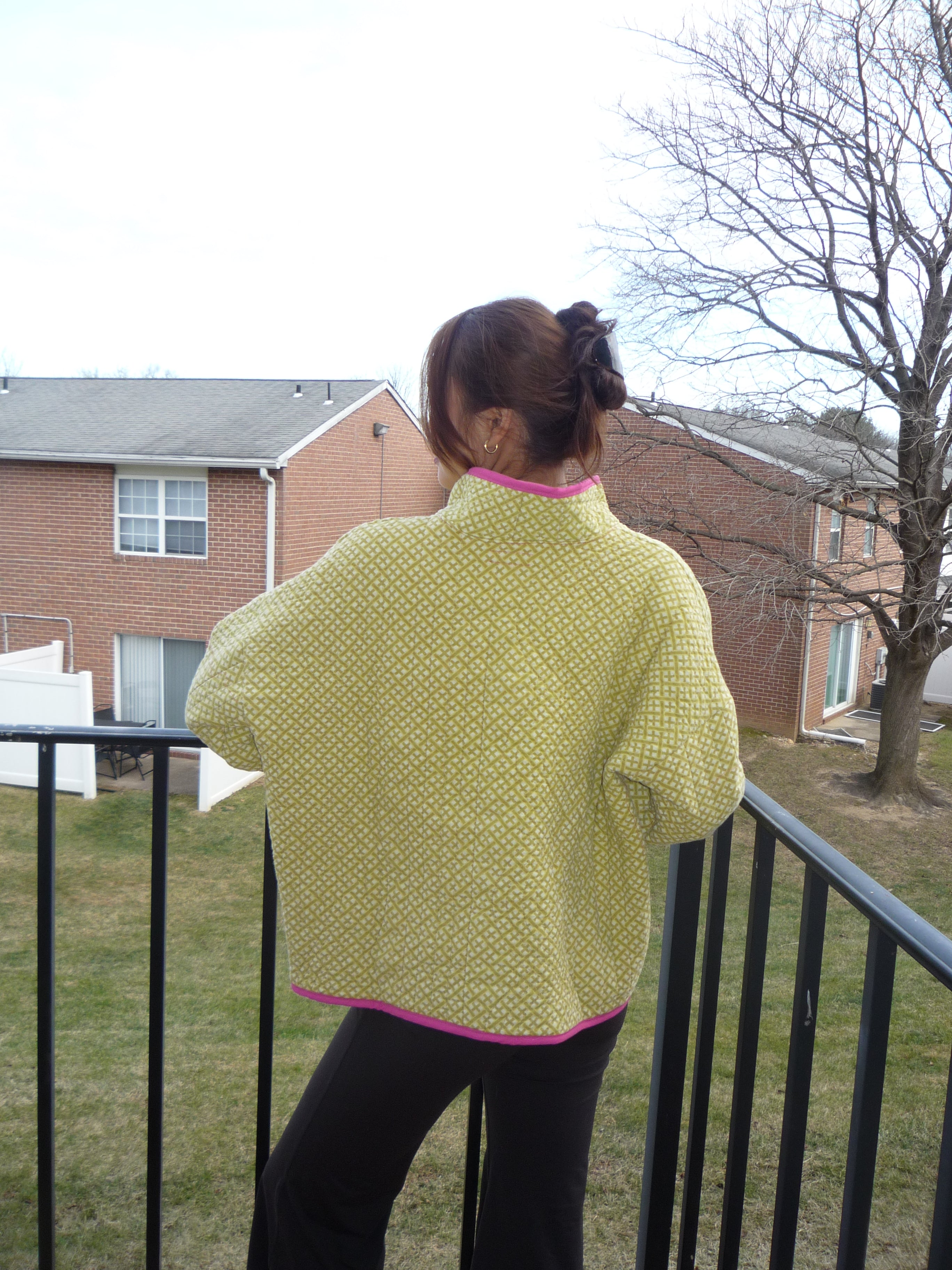 Yellow Geometric Mockneck