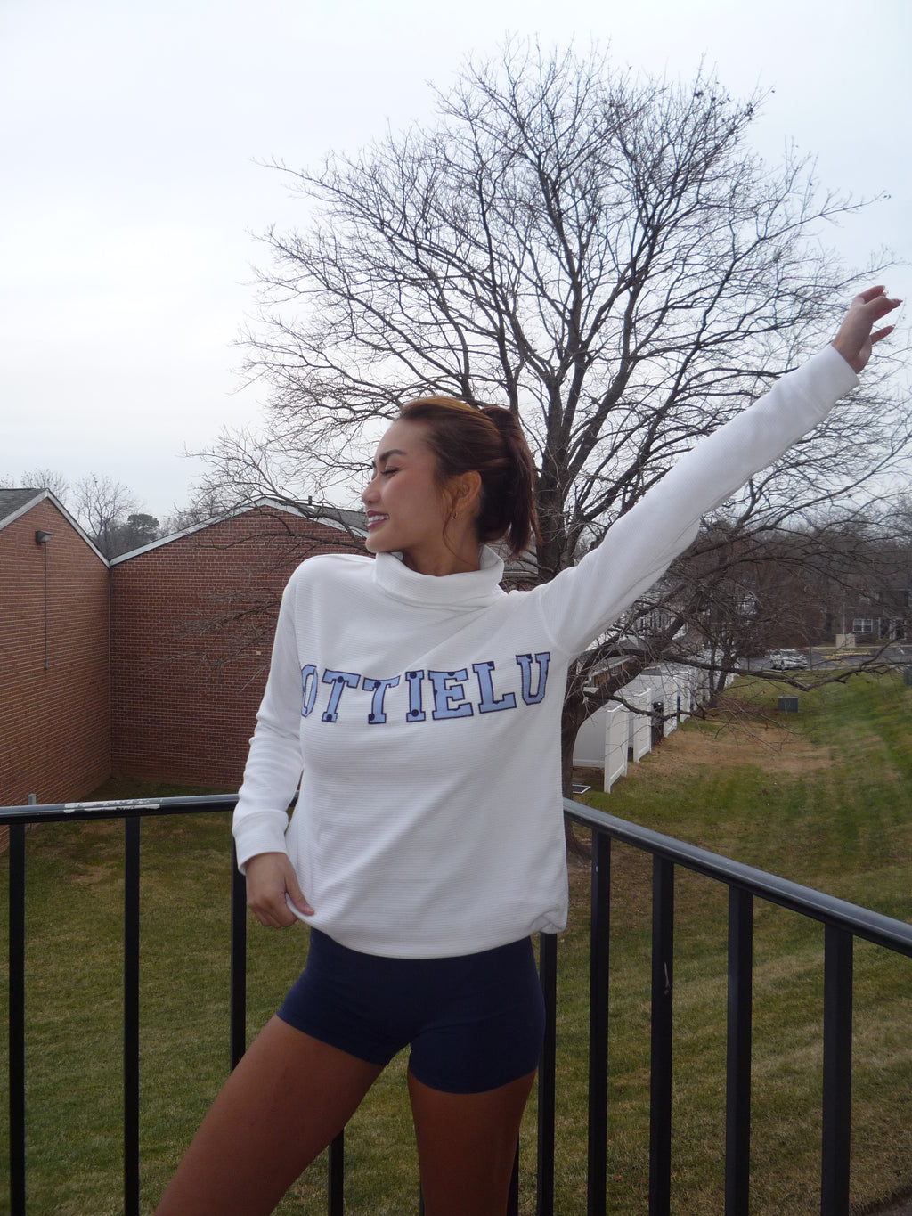 Retro Letter Turtleneck Sweater