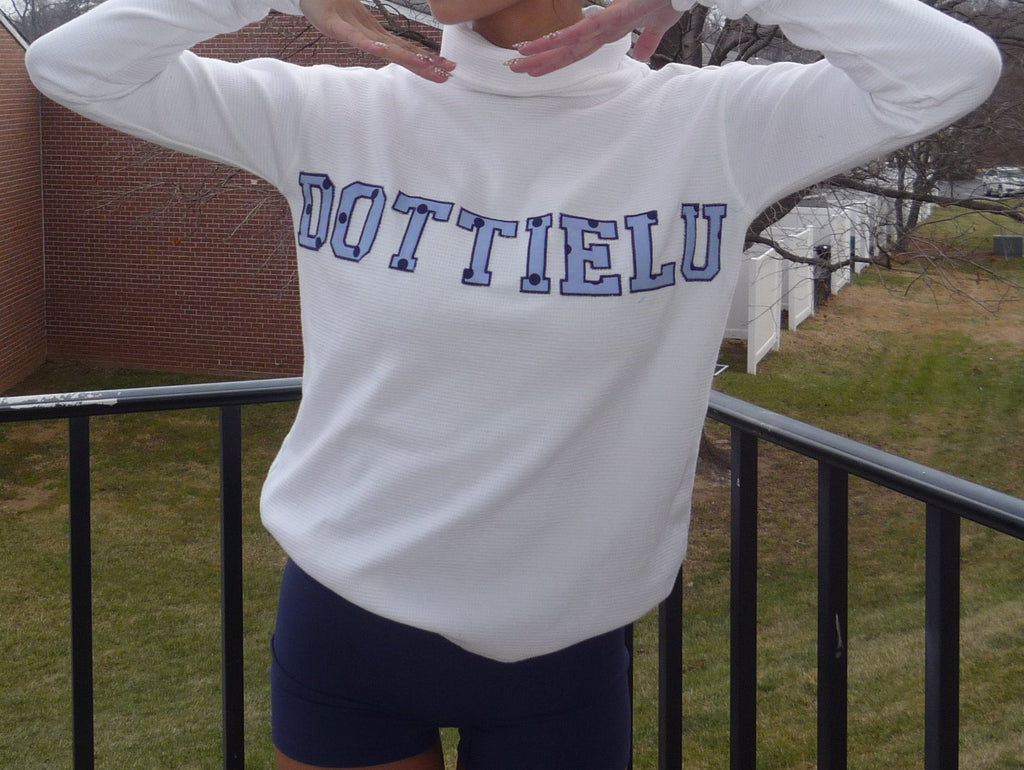 Retro Letter Turtleneck Sweater