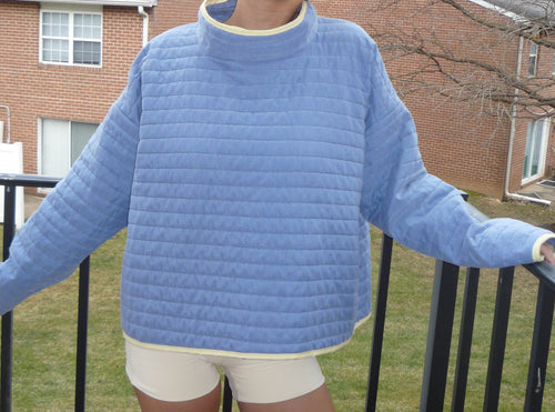 Blue and Yellow Mockneck