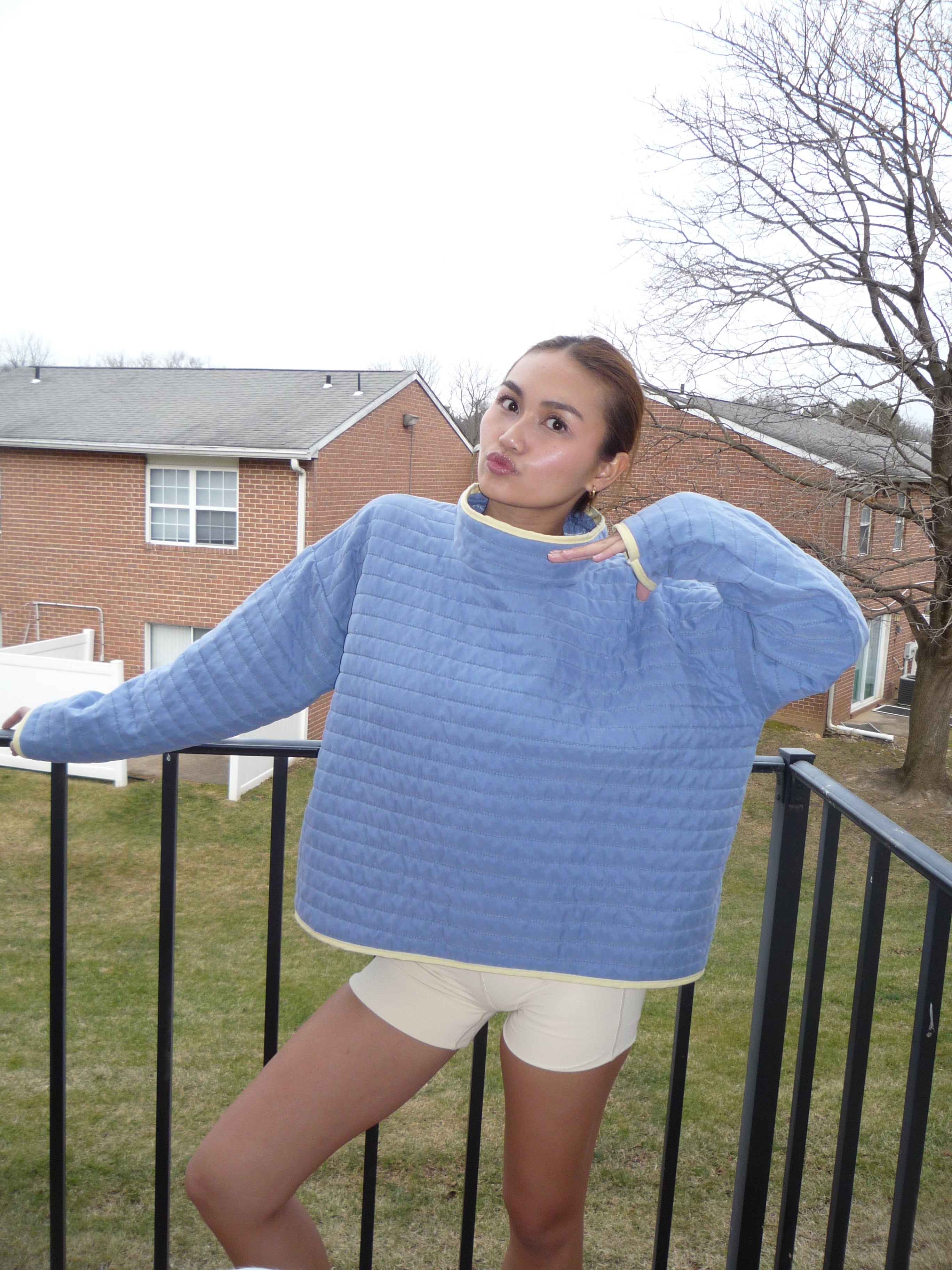 Blue and Yellow Mockneck