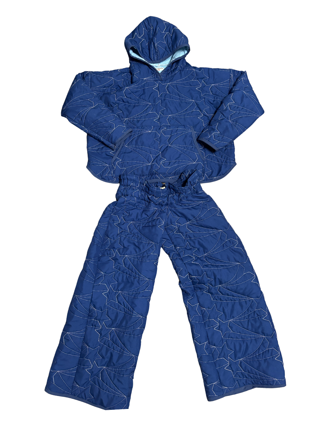 Blue Star Quilted Wide-Leg Sweatpants