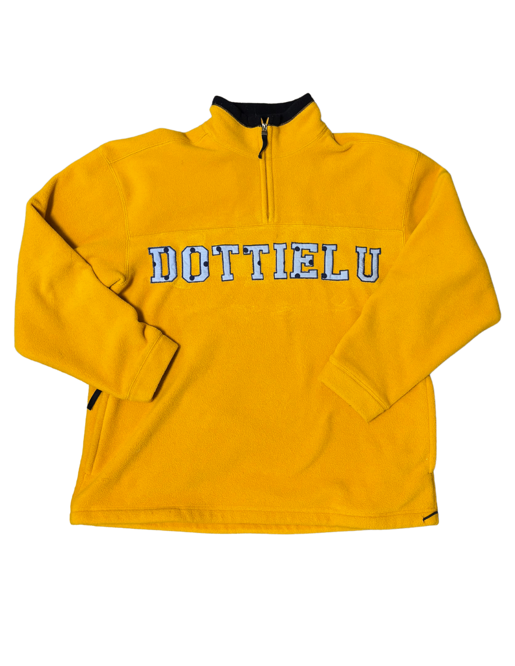 Retro Letter Blue Polkadots and Yellow Quarter Zip
