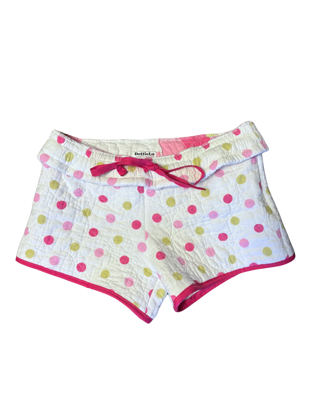 Green and Pink Polkadot Mockneck and Shorts Set
