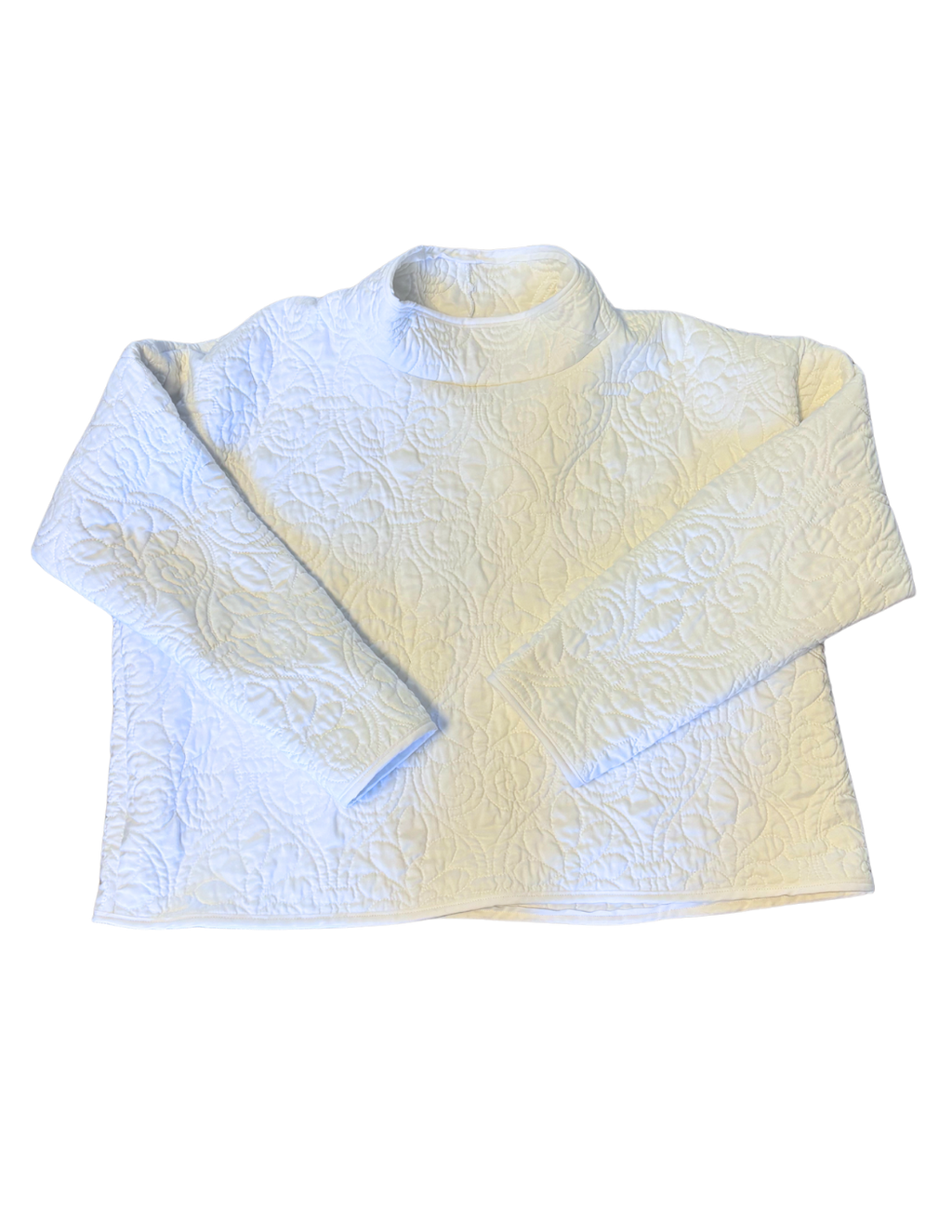 White Floral Mockneck