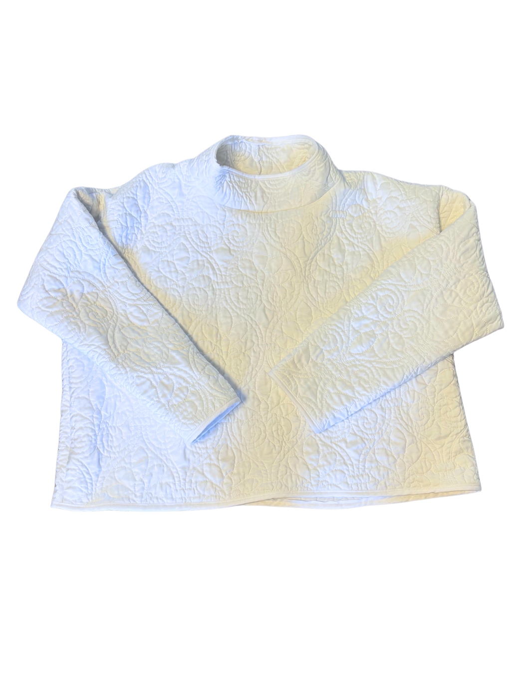 White Floral Mockneck
