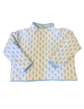 White and Blue Patterned Mockneck