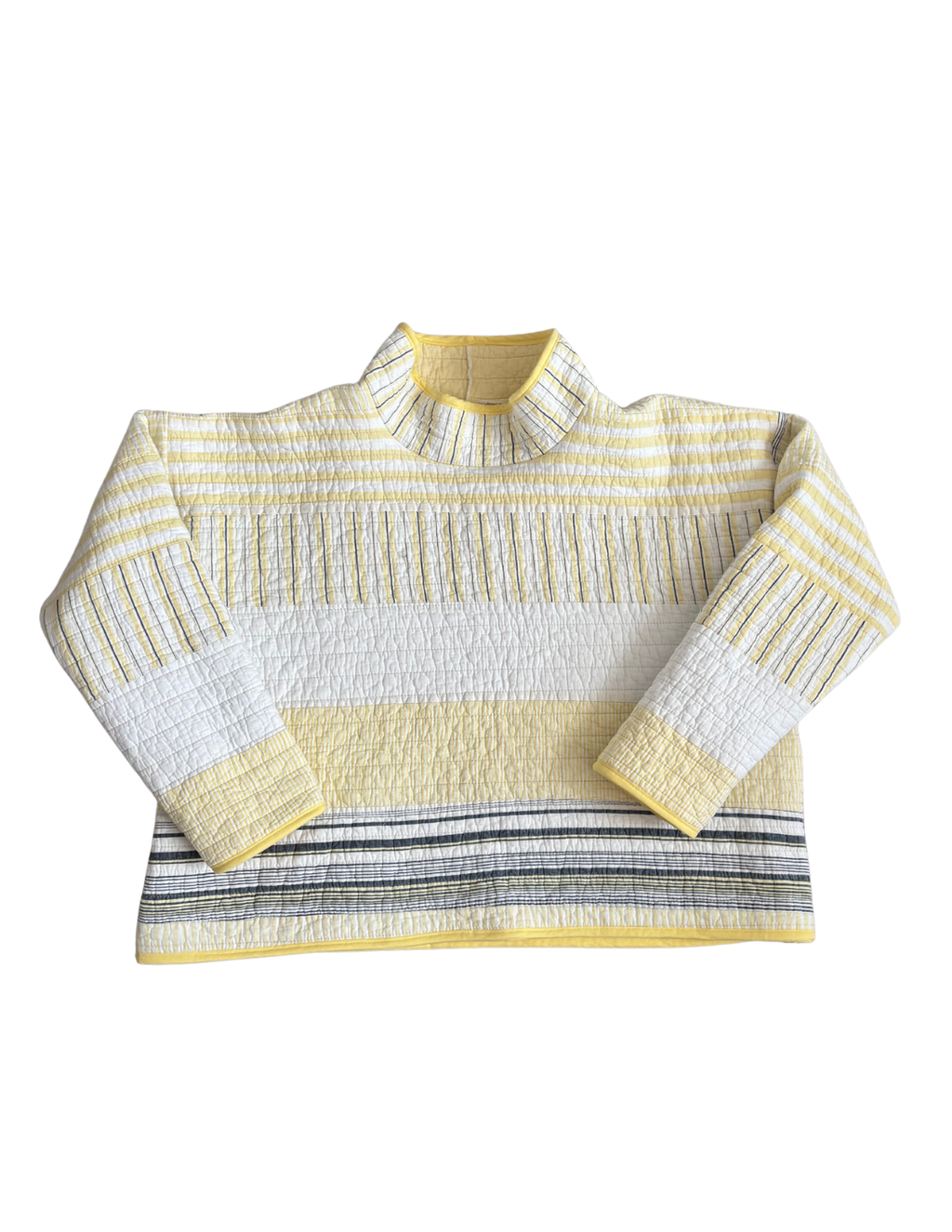 Yellow and Blue Striped Mockneck