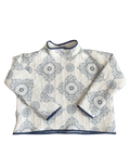 White and Blue Patterned Mockneck