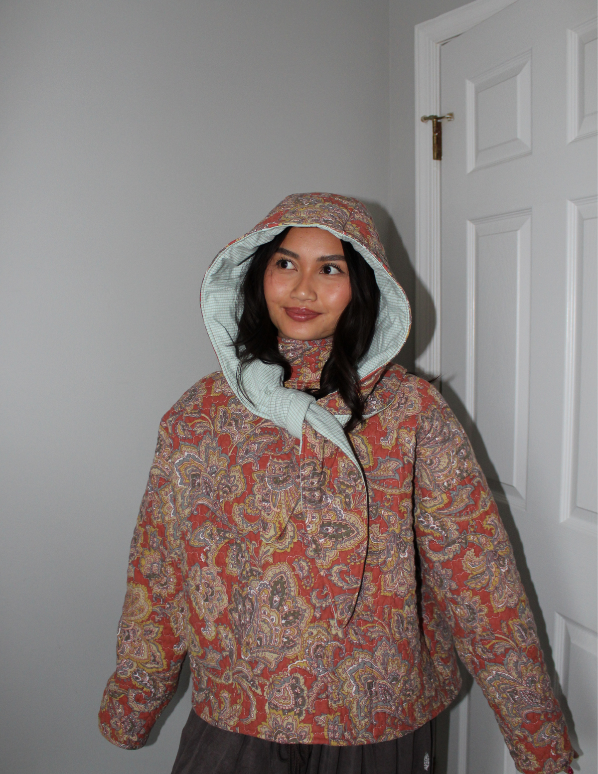 Paisley Pattern Hoodie Scarf