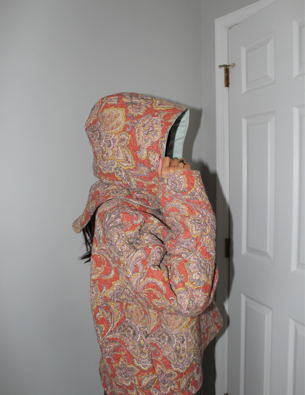 Paisley Pattern Hoodie Scarf