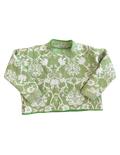 Green and White Floral Patterned Mockneck